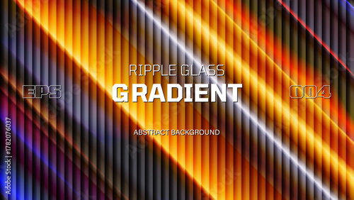 Vibrant holographic textures with fractal blur and geometric prism effects, Abstract ribbed fractal glass displacement texture with a bright multi-colored diagonal gradient [???????????????].e