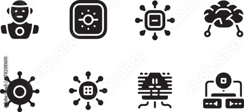 Black dog paw print icon set vector illustration for web design and app symbols