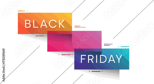Zigzag Typography Poster for Black Friday - Flat Abstract Design