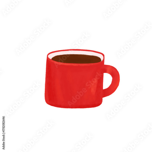 red mug cute illustration