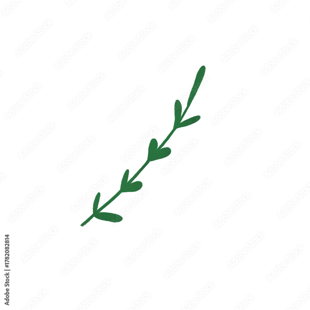Fototapeta premium branch and leaves cute illustration