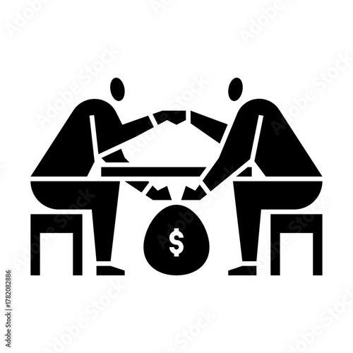 bribery glyph icon. corruption illustration.