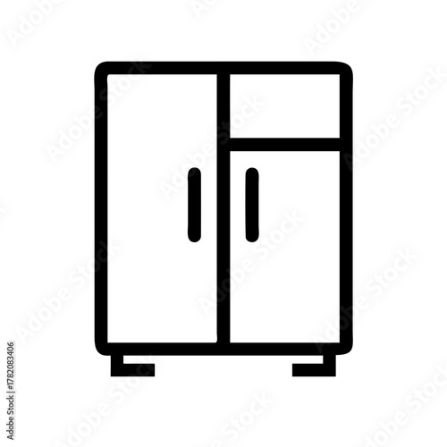 retro refrigerator isolated on white background