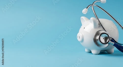 Wallpaper Mural Conceptual image symbolizing health insurance healthcare costs and financial wellness against a blue background Torontodigital.ca