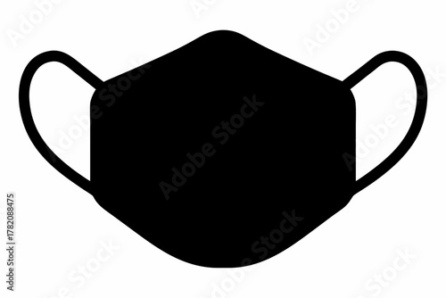 face mask silhouettes vector illustration, mask black symbol