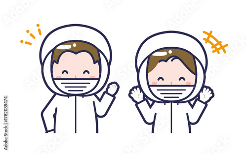 衛生服／2人組／男女 02