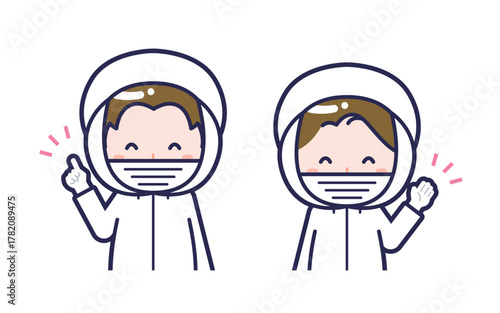 衛生服／2人組／男女 01