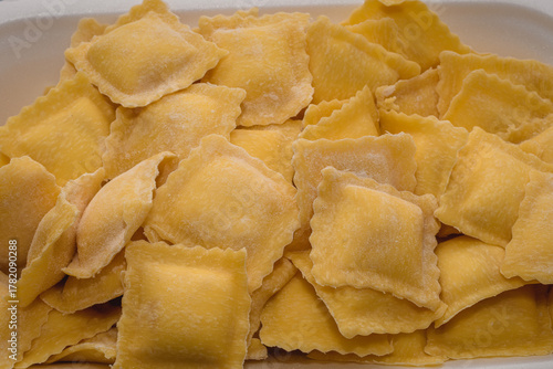 Italian Filled Ravioli Pasta Before Cooking