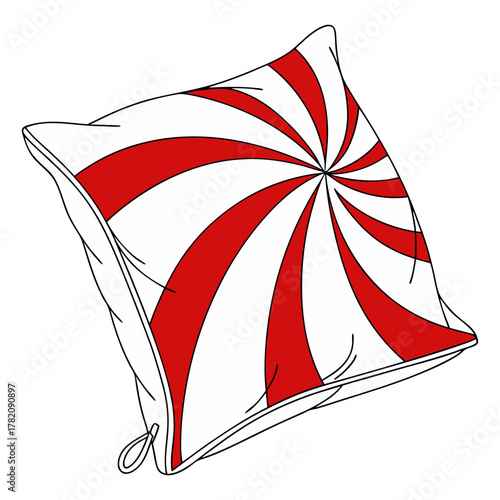 Elegant Candy Pillow Design for Sweet Dream Decor and Spiraled Pillow with Festive Candy, Unique Design, and Delicate Comfort for Nursery Room elements. 