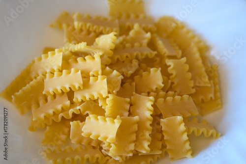 Italian Mafaldotte Pasta Before Cooking