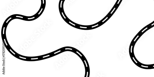 turning road icon vector illustration design template. Winding road. Traveling along a curved highway. Background of the road to the horizon in perspective. Curvy asphalt empty line isolated vector