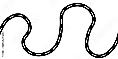 turning road icon vector illustration design template. Winding road. Traveling along a curved highway. Background of the road to the horizon in perspective. Curvy asphalt empty line isolated vector