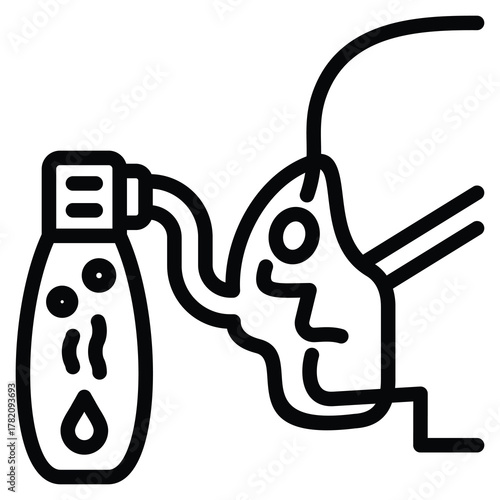 Nebulizer Icon Line Vector Illustration