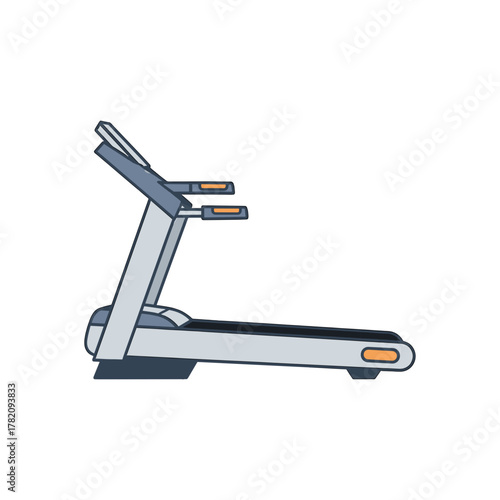 Modern Treadmill Vector Illustration for Cardio and Fitness Workouts on Transparent Background