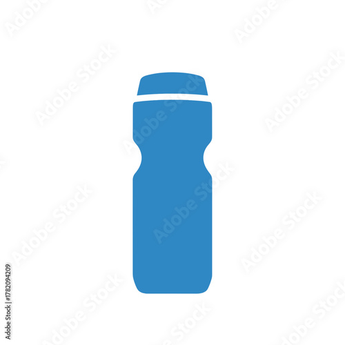 Blue Sports Water Bottle Vector Icon for Gym and Fitness on transparent background
