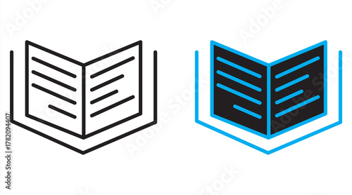 Book icon set. A collection of simple flat vectors for graphic design. Symbols for libraries, reading, learning, education, knowledge, and study.