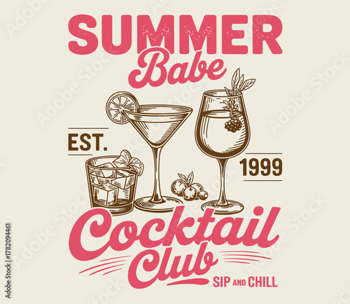 Espresso Martini Social Club vintage cocktail t-shirt design featuring retro typography, engraving pencil sketch style, and summer party drink poster vector for classic bar label art.