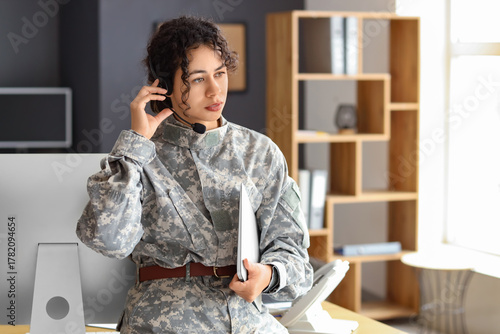 Female military veteran in ...