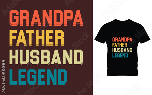 Grandpa father husband legend t shirt design