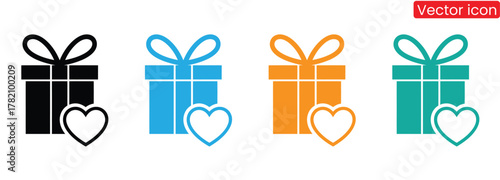 Show your love with colorful gift box icons for special occasions design