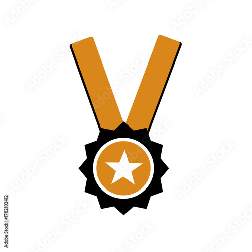 gold medal on white background