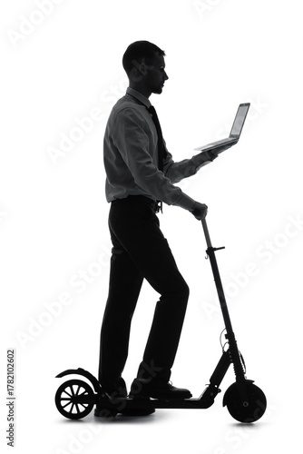 Businessman silhouette on e...