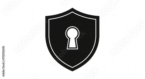 Shield with keyhole, representing security, protection, and privacy in a simple yet effective design for various applications