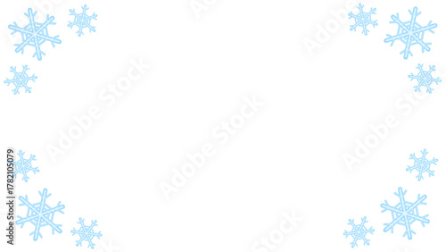 雪の結晶のイラストのフレーム