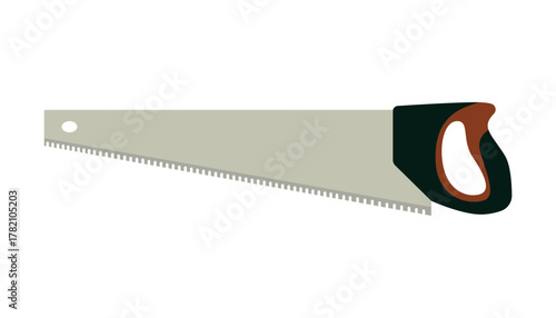 Hand Saw Vector Illustration for Woodworking Projects. Ideal for woodworking enthusiasts and tool-related projects, showcasing essential cutting equipment.