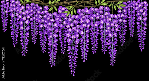 Lavender Mosaic Wisteria Vine Hanging Neon Blossoms