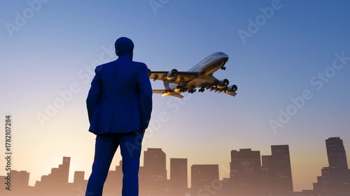 The plane flew over the heads of successful people(produced by Lumion,not AI-generated)