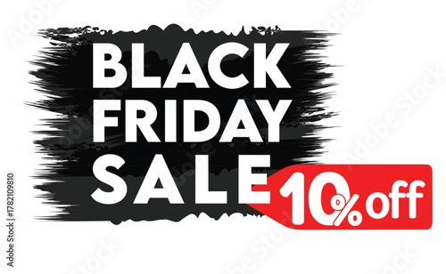 Black Friday Discount Labels Set | Percentage Off Sale Badges | 10% 10 Percent Off Offer Stickers