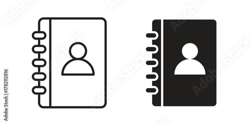 Address book icon for template. Icon vector graphic set
