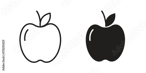 Apple icon for template. Icon vector graphic set