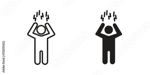 Anxiety or stress icon for template. Icon vector graphic set