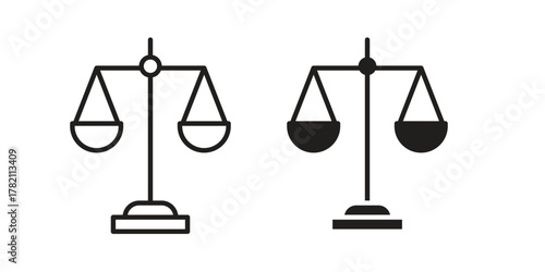 Balance scale icon for template. Icon vector graphic set