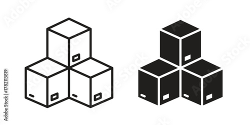Boxes icon for template. Icon vector graphic set