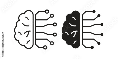 Brain circuit icon for template. Icon vector graphic set