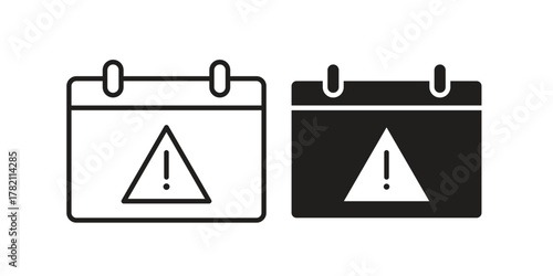 Calendar exclamation icon for template. Icon vector graphic set