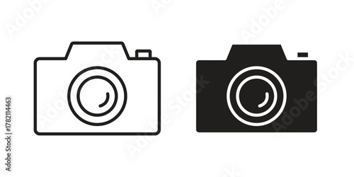 Camera icon for template. Icon vector graphic set
