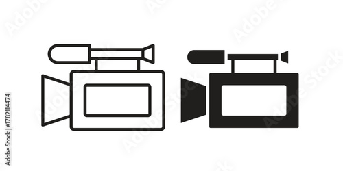Camcorder icon for template. Icon vector graphic set