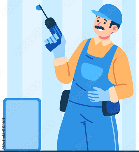 drill technician character illustration