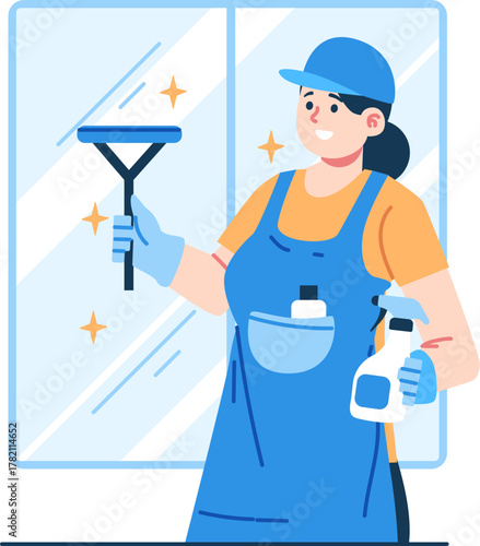 cleaner technician character illustration