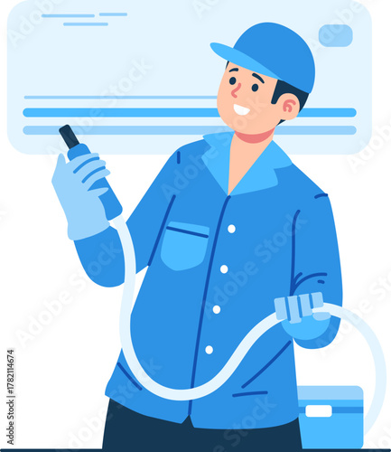 air technician character illustration