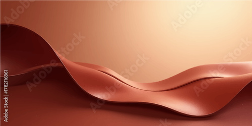 Abstract red silk or satin background with flowing wave lines, a stylish vector design illustration for a vibrant wallpaper template