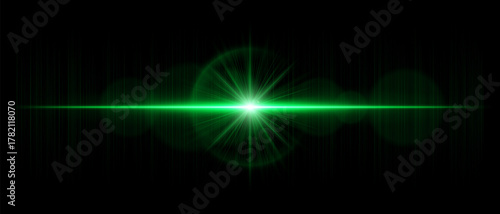 Horizontal optical flare with luminous reflections and realistic transparency. Suitable for overlays, digital lighting, and bright visual design projects.