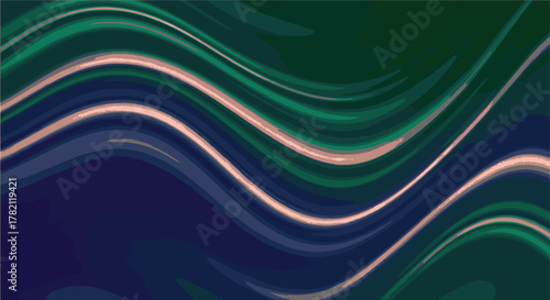 Abstract Fluid Wave Pattern in Shades of Blue and Green A Stylish Digital Design