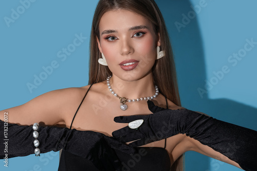 Fashionable young woman in ...