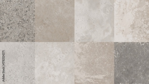 various textures of porcelain ceramic stone tiles, suitable for interior wall or floor applications
