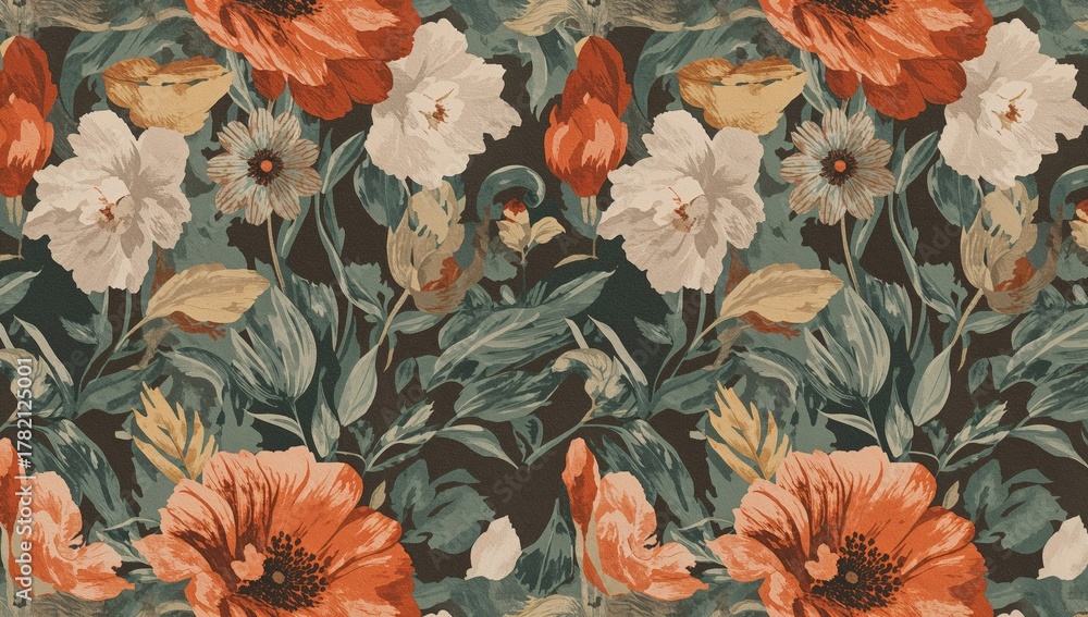 Abstract floral design featuring uninterrupted patterns, suitable for editorial backgrounds